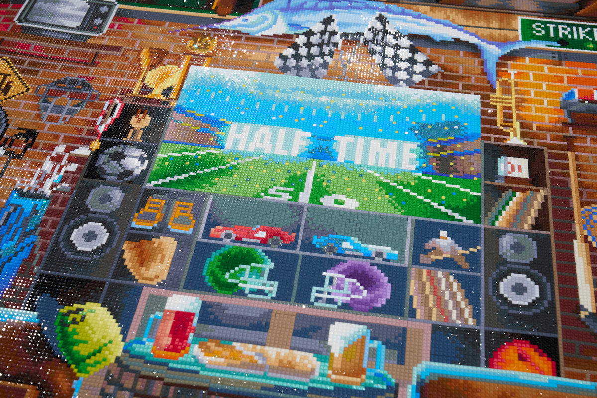 Diamond Painting Man Cave 38.1" x 27.6" (96.8cm x 69.9cm) / Square with 93 Colors including 3 ABs and 6 Fairy Dust Diamonds / 109,309