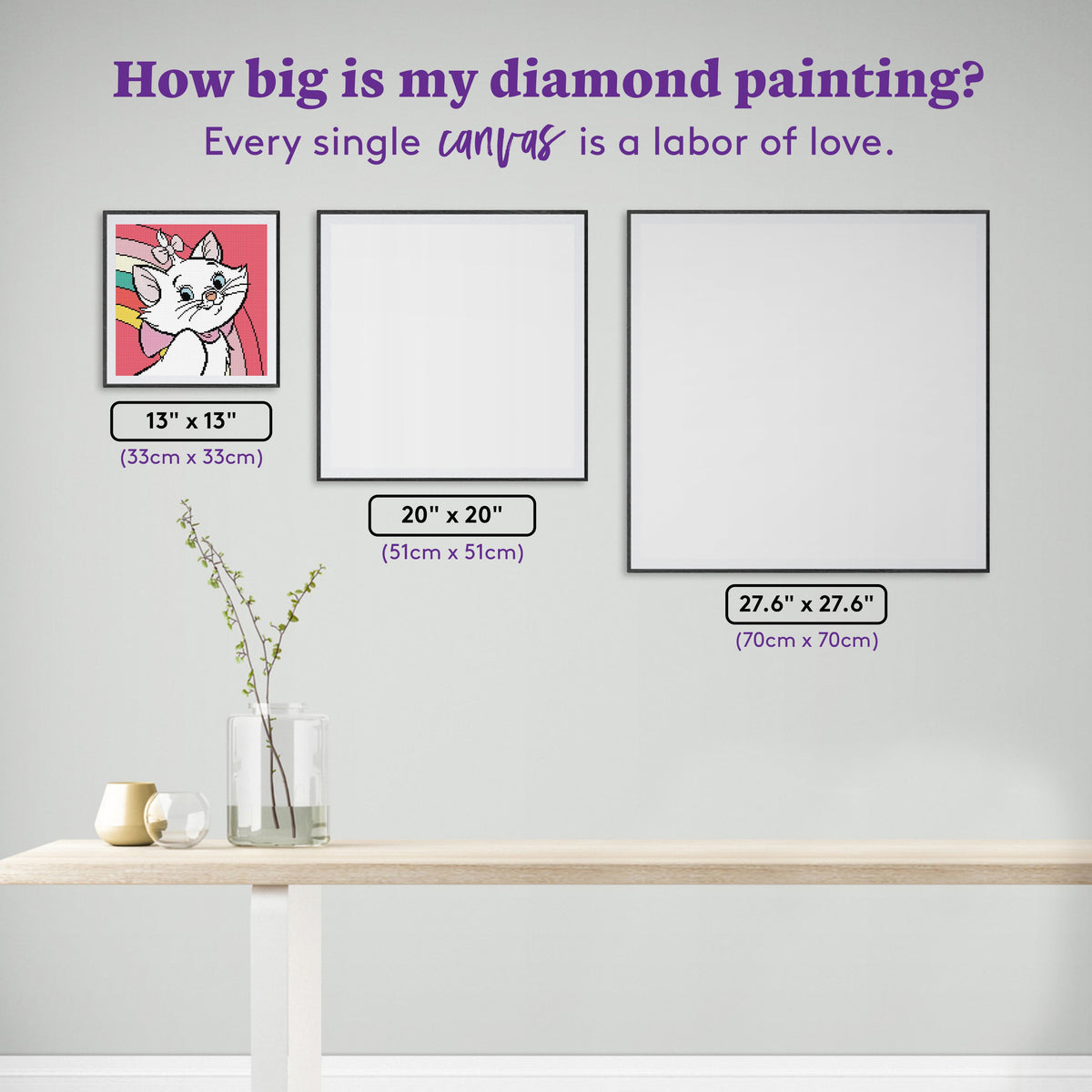 Diamond Painting Marie 13" x 13" (33cm x 33cm) / Round with 14 Colors including 1 AB and 7 Fairy Dust Diamonds / 14,400