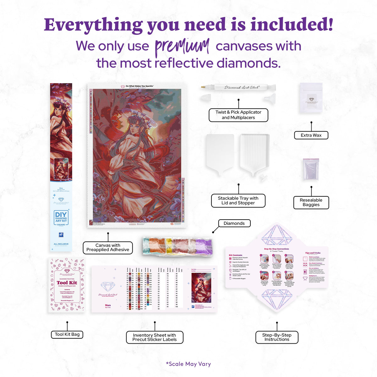 Diamond Painting Mars 25.6" x 38.6" (65cm x 97.8cm) / Square with 49 Colors including 3 ABs and 3 Fairy Dust Diamonds / 102,573