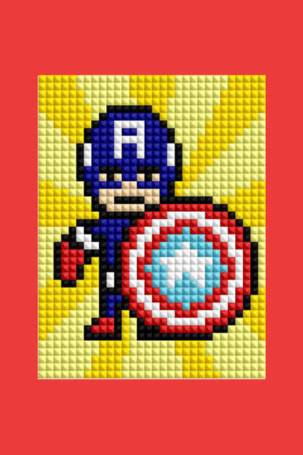 Diamond Painting Marvel - Mini Dazzles™ 4" x 6" (10.2cm x 15.2cm) / Square With 17 Colors Including 3 ABs and 1 Electro Diamond and 1 Frosted Diamond and 12 Fairy Dust Diamonds / 7,200