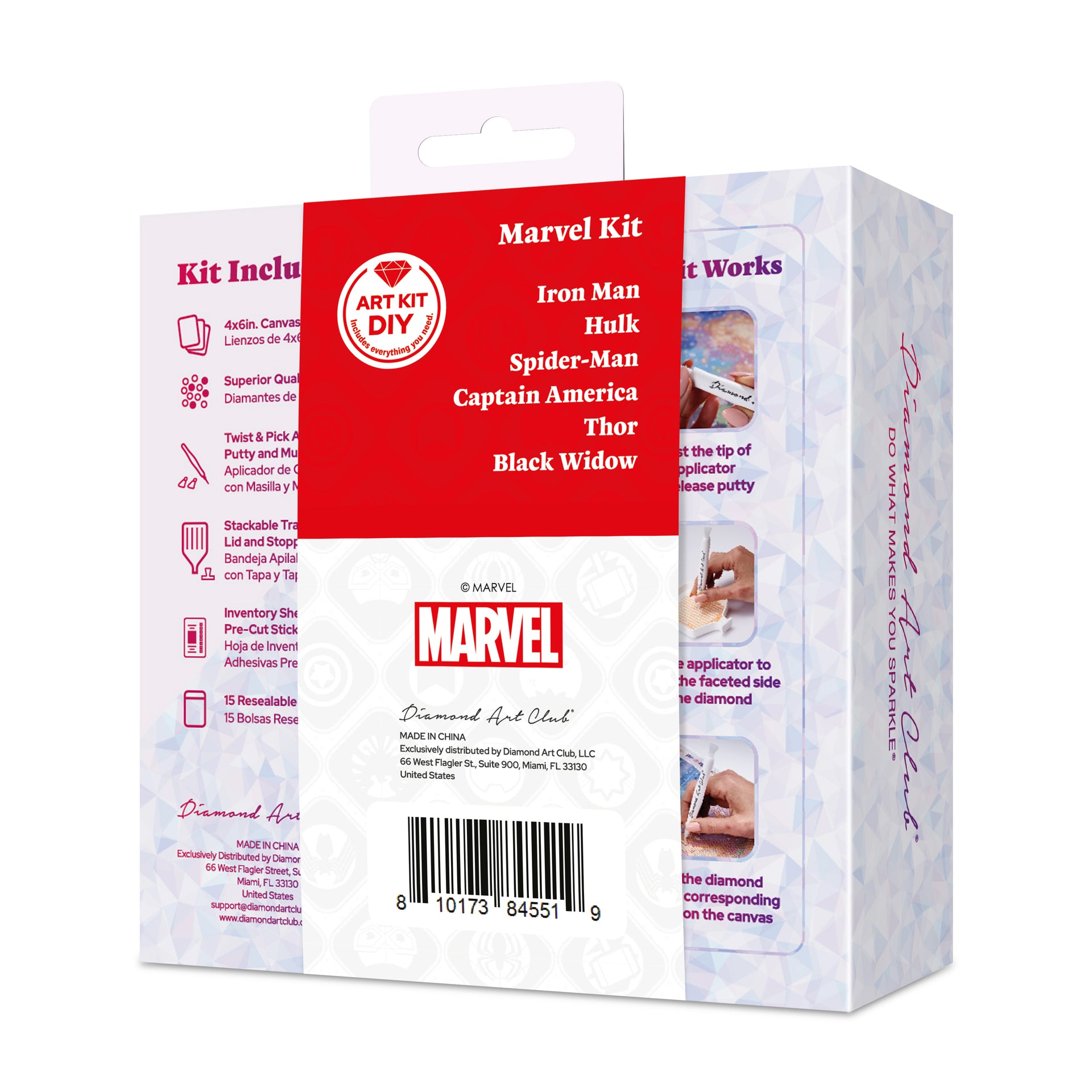 Diamond Painting Marvel - Mini Dazzles™ 4" x 6" (10.2cm x 15.2cm) / Square With 17 Colors Including 3 ABs and 1 Electro Diamond and 1 Frosted Diamond and 12 Fairy Dust Diamonds / 7,200