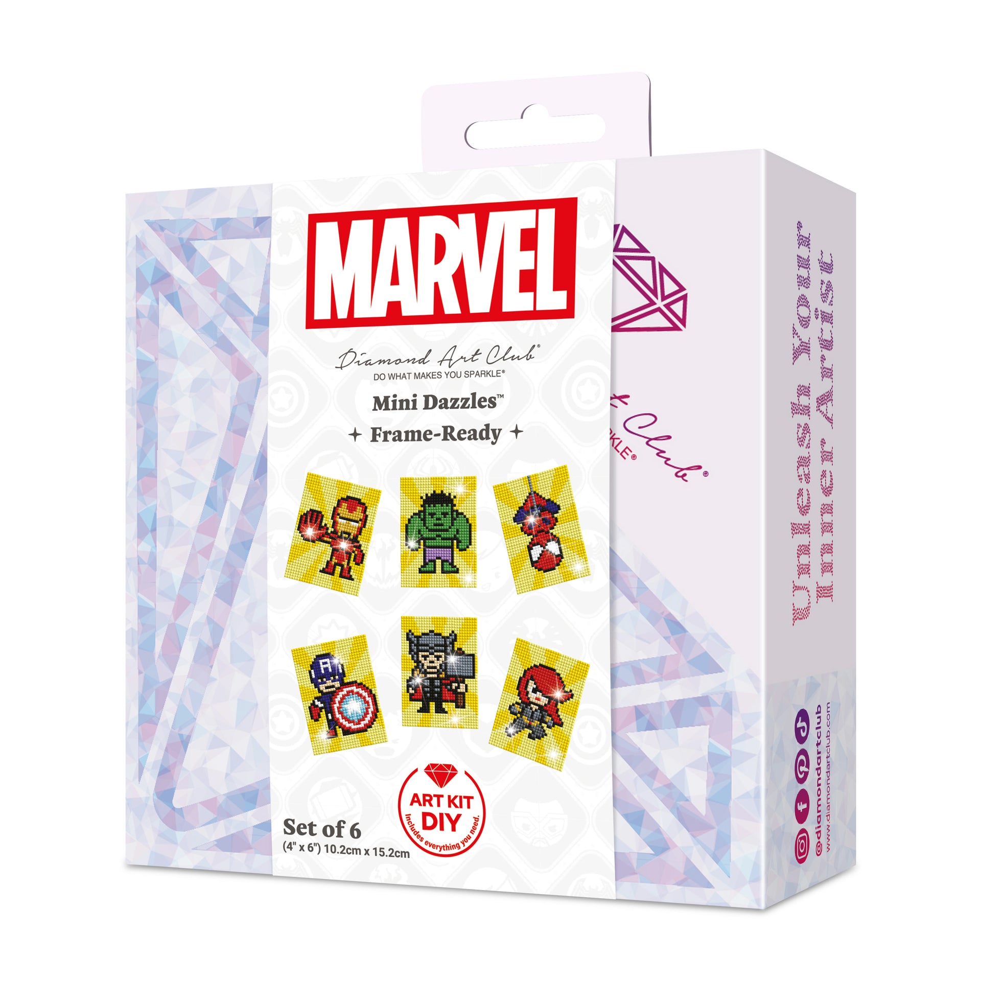 Diamond Painting Marvel - Mini Dazzles™ 4" x 6" (10.2cm x 15.2cm) / Square With 17 Colors Including 3 ABs and 1 Electro Diamond and 1 Frosted Diamond and 12 Fairy Dust Diamonds / 7,200