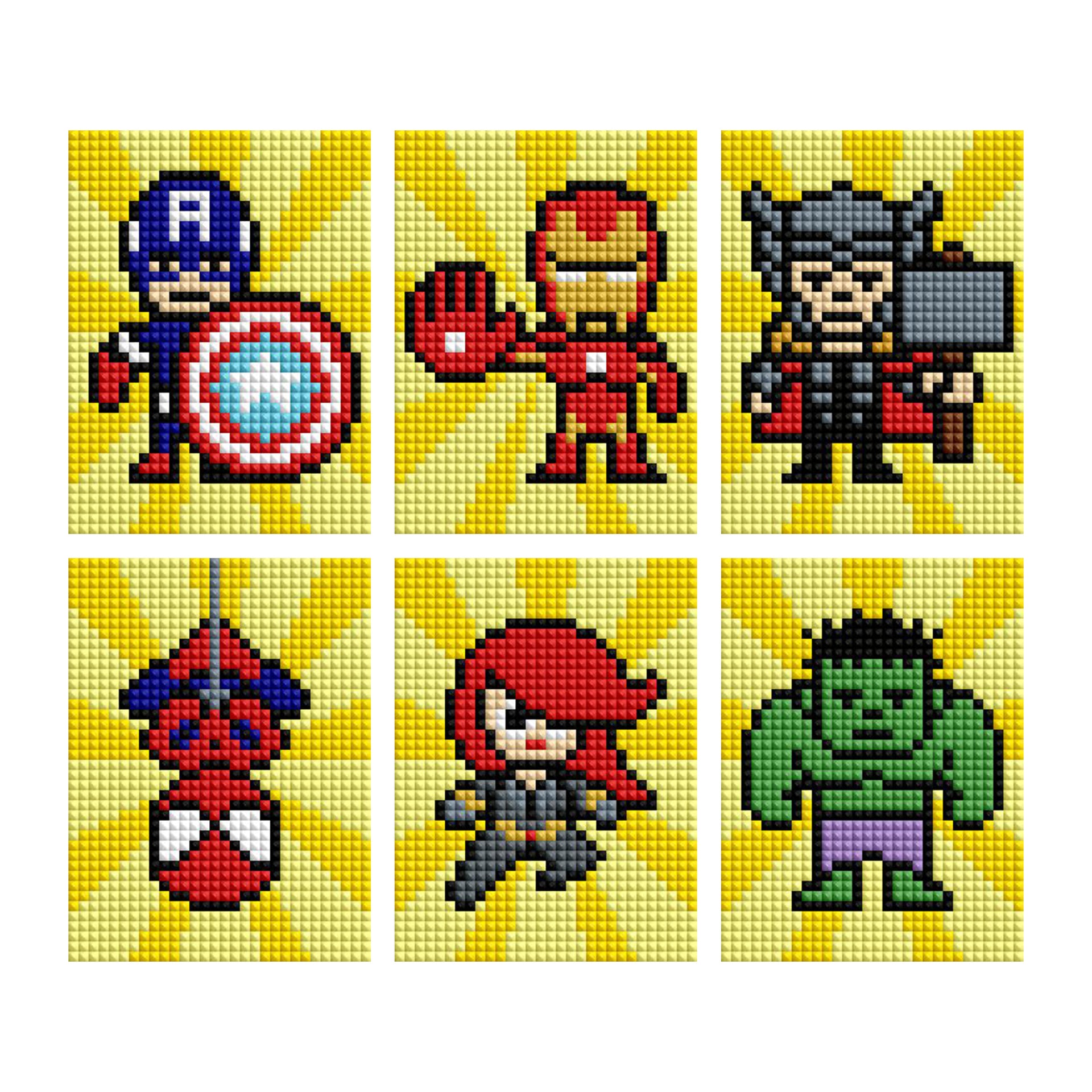 Diamond Painting Marvel - Mini Dazzles™ 4" x 6" (10.2cm x 15.2cm) / Square With 17 Colors Including 3 ABs and 1 Electro Diamond and 1 Frosted Diamond and 12 Fairy Dust Diamonds / 7,200