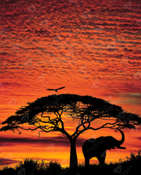 Diamond Painting Masai Mara Silhouette 25.6" x 31.9" (65cm x 81cm) / Square with 17 Colors including 2 ABs and 1 Fairy Dust Diamonds / 84,825