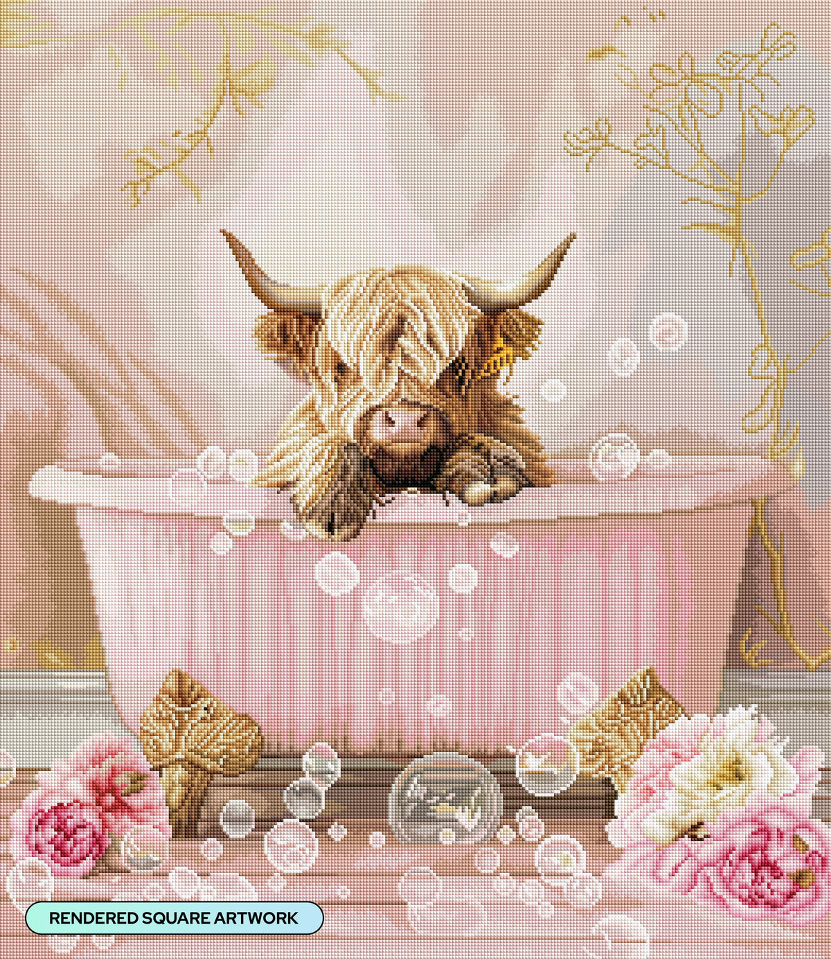 Diamond Painting Me Time 25.6" x 29.5" (65cm x 74.9cm) / Square with 42 Colors including 3 ABs and 2 Fairy Dust Diamonds / 78,561