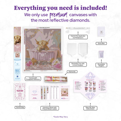 Diamond Painting Me Time 25.6" x 29.5" (65cm x 74.9cm) / Square with 42 Colors including 3 ABs and 2 Fairy Dust Diamonds / 78,561