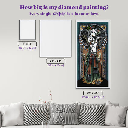 Diamond Painting Melita 22" x 46" (55.8cm x 116.8cm) / Square with 47 Colors including 2 ABs and 1 Glow-in-the-dark diamond and 1 Fairy dust diamond / 105,056