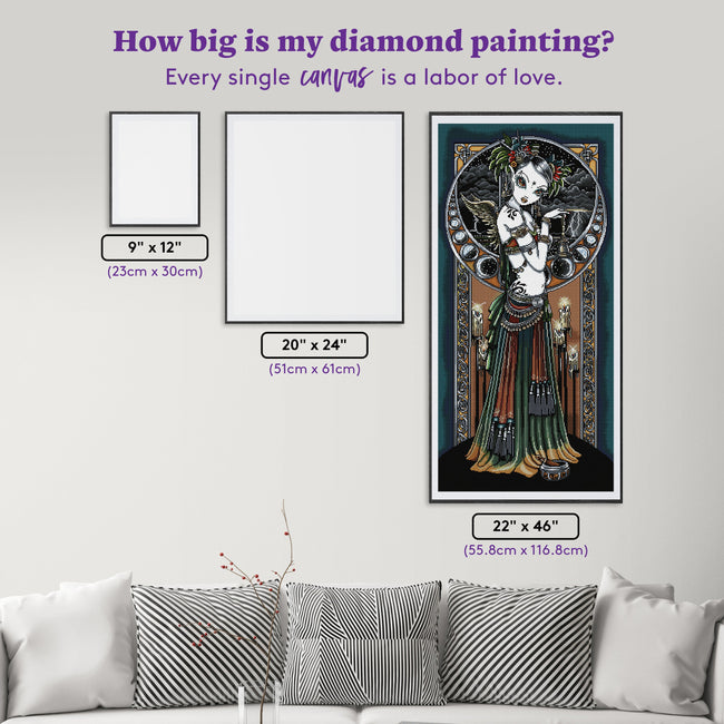 Diamond Painting Melita 22" x 46" (55.8cm x 116.8cm) / Square with 47 Colors including 2 ABs and 1 Glow-in-the-dark diamond and 1 Fairy dust diamond / 105,056