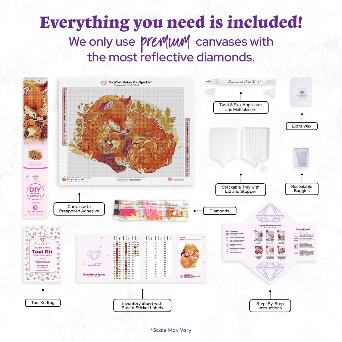 Diamond Painting Memories of Spring 22" x 17" (55.6cm x 42.7cm) / Round With 41 Colors Including 1 AB and 3 Fairy Dust Diamonds / 31,310