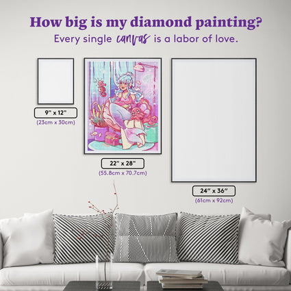 Diamond Painting Mermaid Bedroom 22" x 28" (55.8cm x 70.7cm) / Square With 58 Colors Including 3 ABs and 2 Fairy Dust Diamonds / 63,616