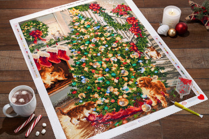 Diamond Painting Merry and Bright 22" x 29" (55.8cm x 73.7cm) / Square with 57 Colors including 4 ABs / 66,304
