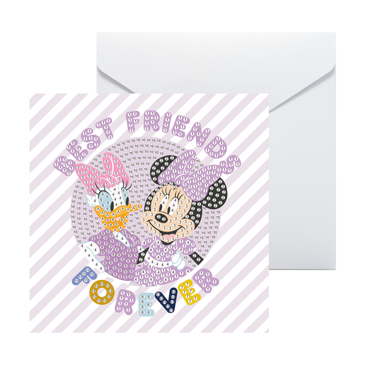 Diamond Painting Mickey and Friends™ DIY Cards (Set of 5) 6.0" x 6.0" (15cm x 15cm) / Round with 26 Colors including 2 ABs and 5 Fairy Dust Diamonds / 3,220