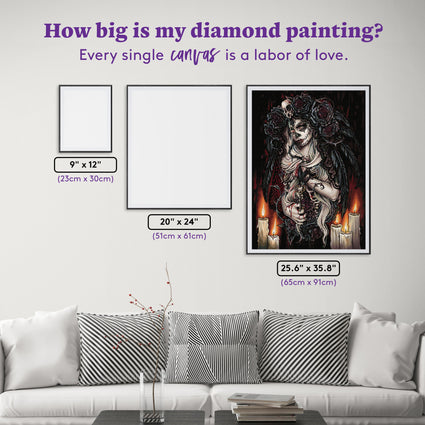 Diamond Painting Mictecacihuatl 25.6" x 35.8" (65cm x 91cm) / Square with 49 Colors including 2 ABs and 2 Fairy Dust Diamonds / 95,265