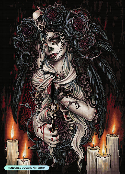 Diamond Painting Mictecacihuatl 25.6" x 35.8" (65cm x 91cm) / Square with 49 Colors including 2 ABs and 2 Fairy Dust Diamonds / 95,265