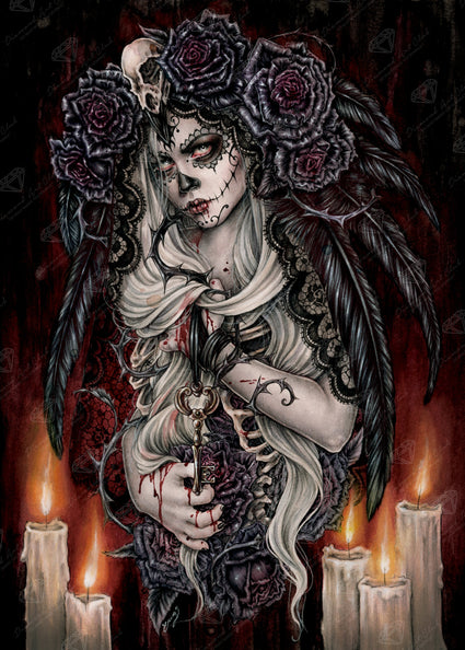 Diamond Painting Mictecacihuatl 25.6" x 35.8" (65cm x 91cm) / Square with 49 Colors including 2 ABs and 2 Fairy Dust Diamonds / 95,265