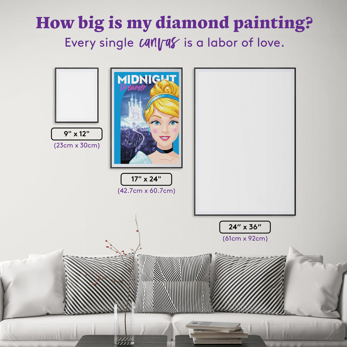 Diamond Painting Midnight Dreamer 17" x 24" (42.7cm x 60.7cm) / Square with 47 Colors including 2 ABs and 1 Iridescent Diamond and 2 Fairy Dust Diamonds / 41,968
