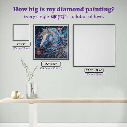 Diamond Painting Midnight Mystery 22" x 22" (55.6cm x 55.6cm) / Round with 67 Colors including 2 ABs and 1 Electro Diamond and 4 Fairy Dust Diamonds / 40,804