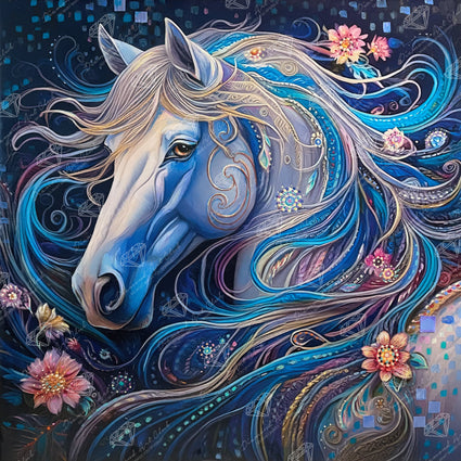 Diamond Painting Midnight Mystery 22" x 22" (55.6cm x 55.6cm) / Round with 67 Colors including 2 ABs and 1 Electro Diamond and 4 Fairy Dust Diamonds / 40,804