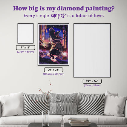 Diamond Painting Midnight Snack 20" x 28" (50.6cm x 70.7cm) / Round with 60 Colors including 2 ABs and 3 Fairy Dust Diamonds / 47,288