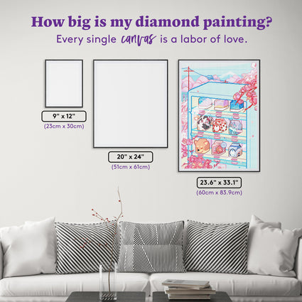 Diamond Painting Milkbox Vending Machine in Fuji 23.6" x 33.1" (60cm x 83.9cm) / Square with 71 Colors including 3 ABs and 4 Fairy Dust Diamonds / 81,217