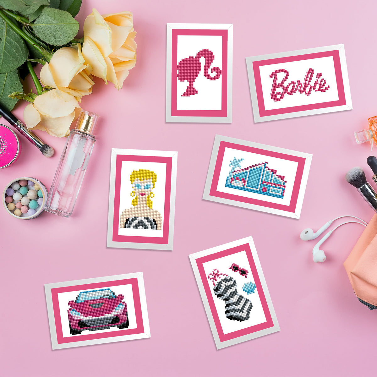 Diamond Painting Mini Dazzles™ - Barbie 4" x 6" (10.2cm x 15.2cm) / Square With 18 Colors Including 2 ABs and 16 Fairy Dust Diamonds / 3,730