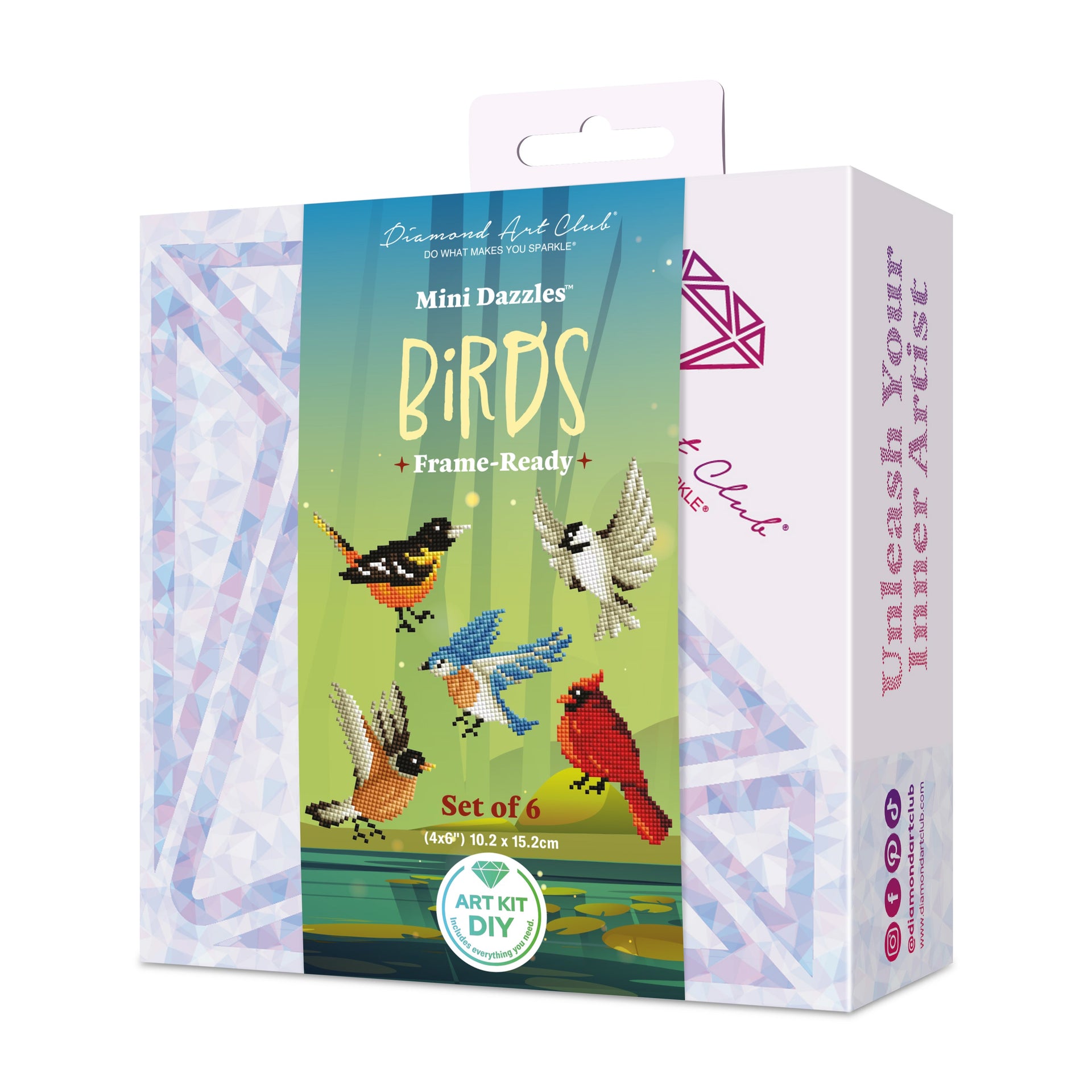 Diamond Painting Mini Dazzles™ - Birds 4" x 6" (10.2cm x 15.2cm) / Square With 17 Colors Including 1 AB and 16 Fairy Dust Diamonds / 2,947