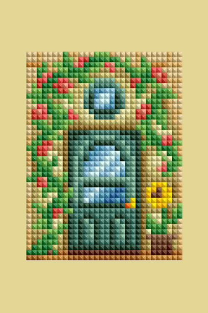 Diamond Painting Mini Dazzles™ - Doors 4" x 6" (10.2cm x 15.2cm) / Square With 35 Colors Including 1 AB and 1 Frosted Diamond and 33 Fairy Dust Diamonds / 7,200