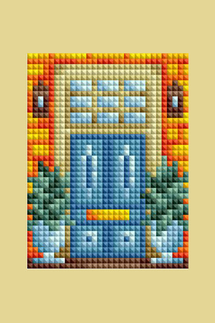 Diamond Painting Mini Dazzles™ - Doors 4" x 6" (10.2cm x 15.2cm) / Square With 35 Colors Including 1 AB and 1 Frosted Diamond and 33 Fairy Dust Diamonds / 7,200