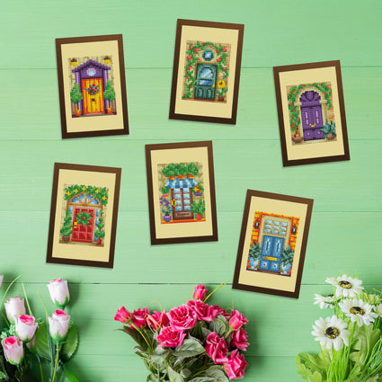 Diamond Painting Mini Dazzles™ - Doors 4" x 6" (10.2cm x 15.2cm) / Square With 35 Colors Including 1 AB and 1 Frosted Diamond and 33 Fairy Dust Diamonds / 7,200