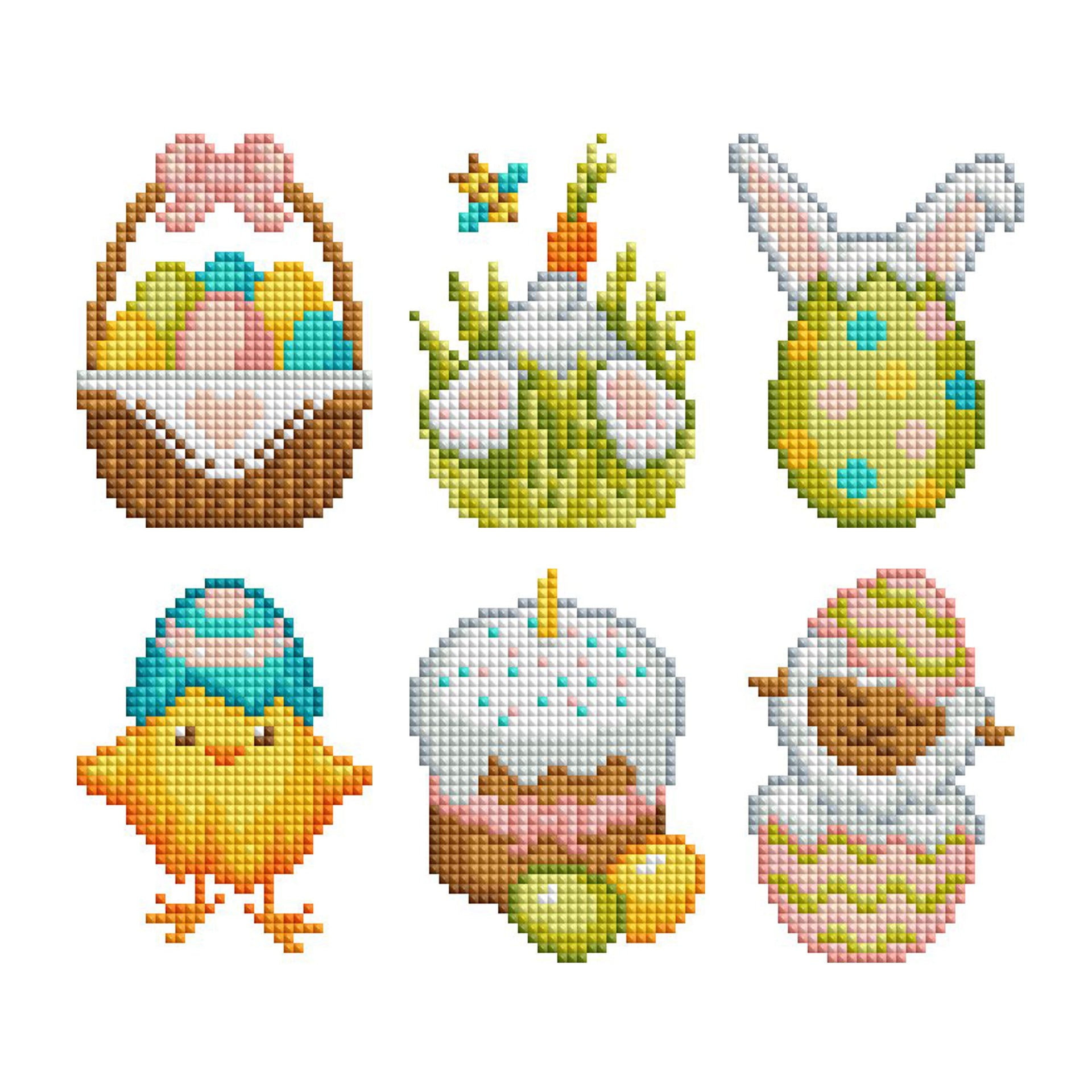 Diamond Painting Mini Dazzles™ - Easter 4" x 6" (10.2cm x 15.2cm) / Square With 19 Colors Including 19 Fairy Dust Diamonds / 4,425