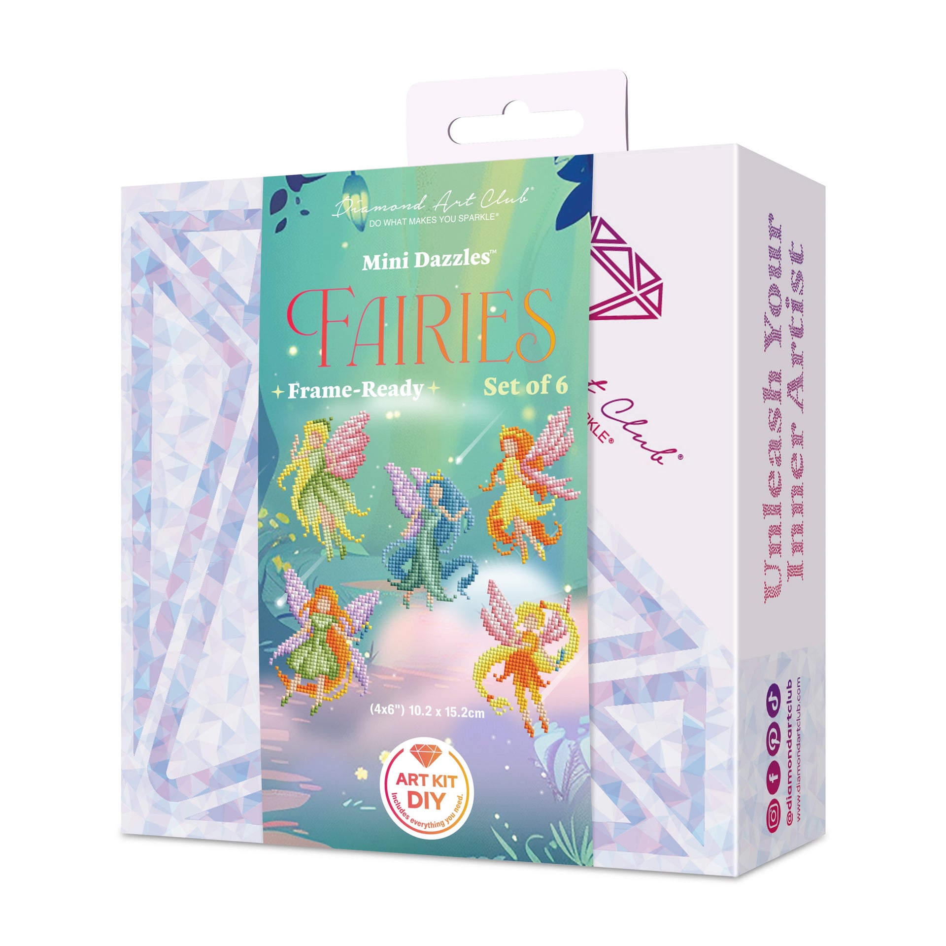 Diamond Painting Mini Dazzles™ - Fairies 4" x 6" (10.2cm x 15.2cm) / Square With 23 Colors Including 2 ABs and 1 Frosted Diamond and 20 Fairy Dust Diamonds / 3,787