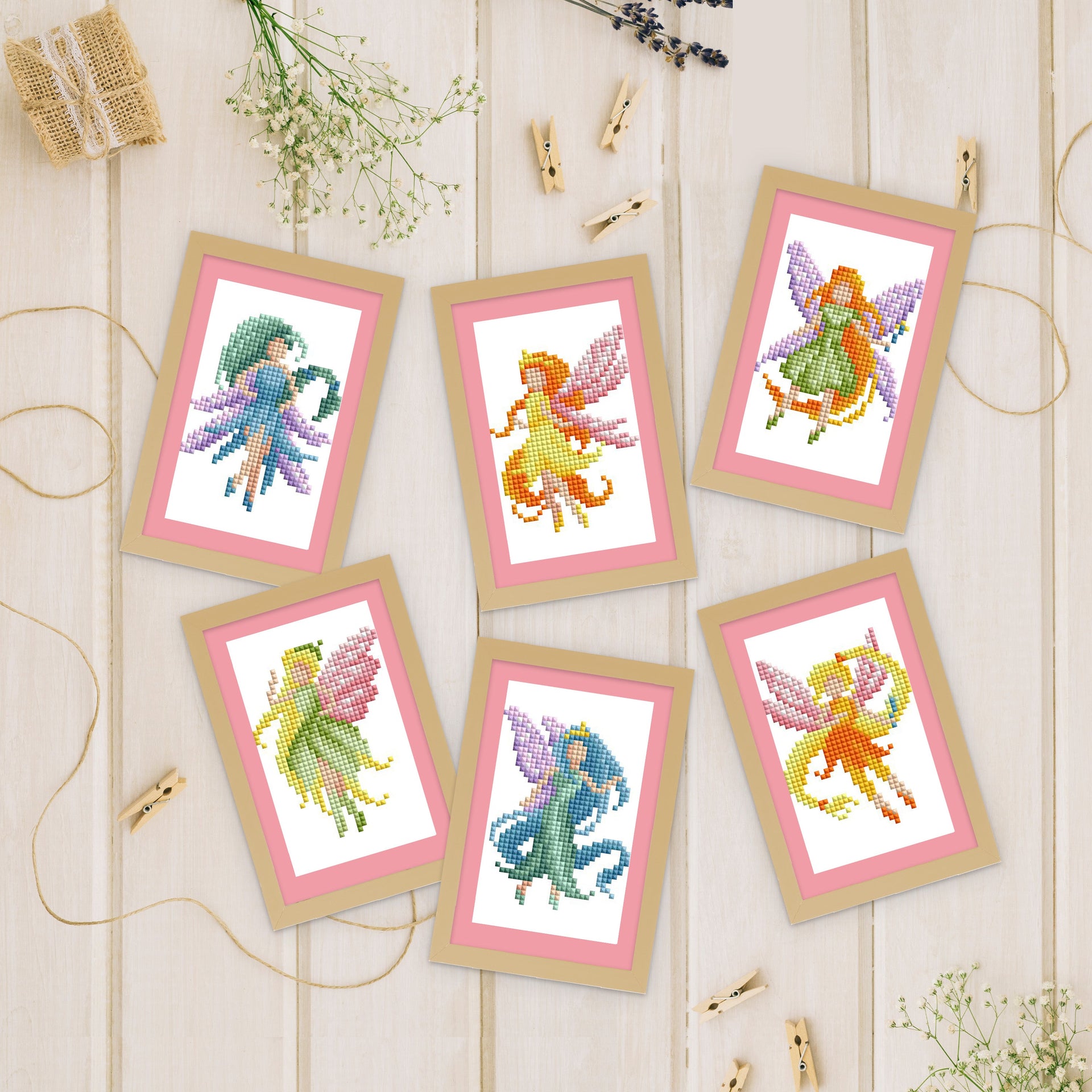 Diamond Painting Mini Dazzles™ - Fairies 4" x 6" (10.2cm x 15.2cm) / Square With 23 Colors Including 2 ABs and 1 Frosted Diamond and 20 Fairy Dust Diamonds / 3,787