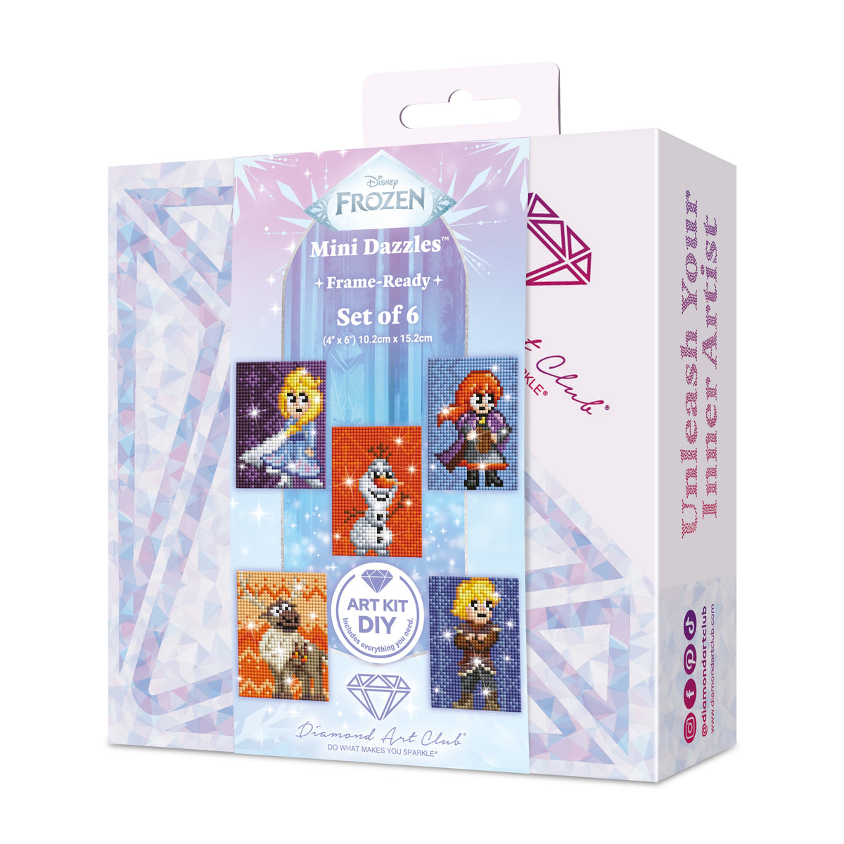 Diamond Painting Mini Dazzles™ - Frozen 4" x 6" (10.2cm x 15.2cm) / Square With 38 Colors Including 1 AB and 37 Fairy Dust Diamonds / 7,200