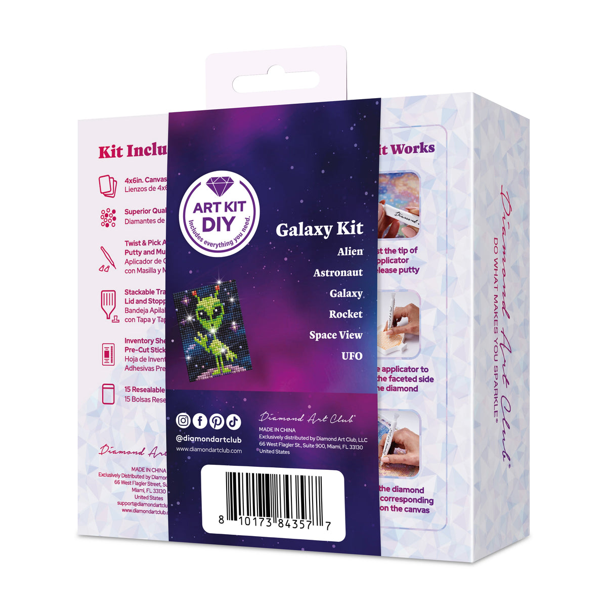 Diamond Painting Mini Dazzles™ - Galaxy 4" x 6" (10.2cm x 15.2cm) / Square With 25 Colors Including 1 Frosted Diamond and 24 Fairy Dust Diamonds / 7,200