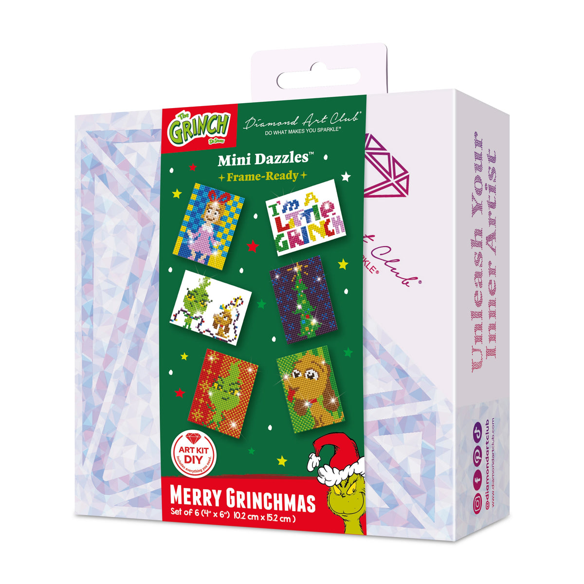Diamond Painting Mini Dazzles™ - Grinch 4" x 6" (10.2cm x 15.2cm) / Square With 16 Colors Including 3 ABs and 1 Electro Diamond and 12 Fairy Dust Diamonds / 5,771