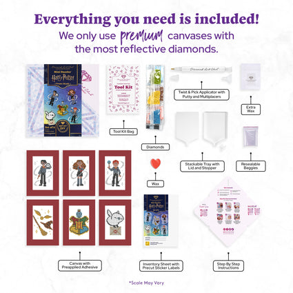 Diamond Painting Mini Dazzles™ - Harry Potter 4" x 6" (10.2cm x 15.2cm) / Square With 18 Colors Including 1 AB and 1 Iridescent Diamond and 1 Frosted Diamond and 15 Fairy Dust Diamonds / 3,244