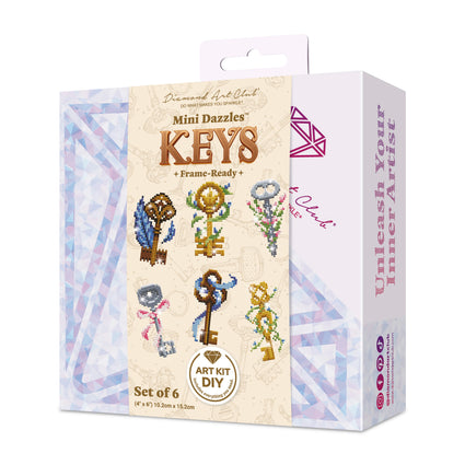 Diamond Painting Mini Dazzles™ - Keys 4" x 6" (10.2cm x 15.2cm) / Square With 21 Colors Including 2 ABs and 2 Electro Diamond and 17 Fairy Dust Diamonds / 2,641