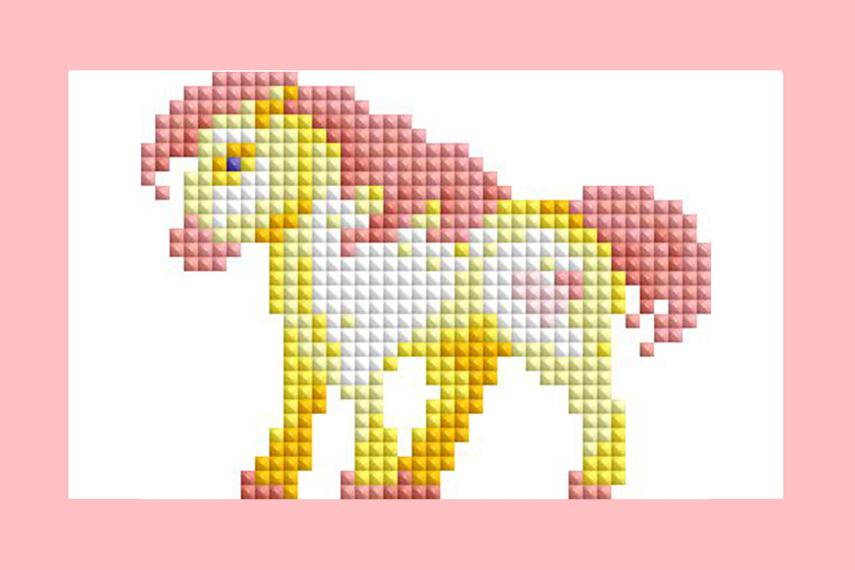 Diamond Painting Mini Dazzles™ - Magical Ponies 4" x 6" (10.2cm x 15.2cm) / Square With 18 Colors Including 2 ABs and 16 Fairy Dust Diamonds / 4,079