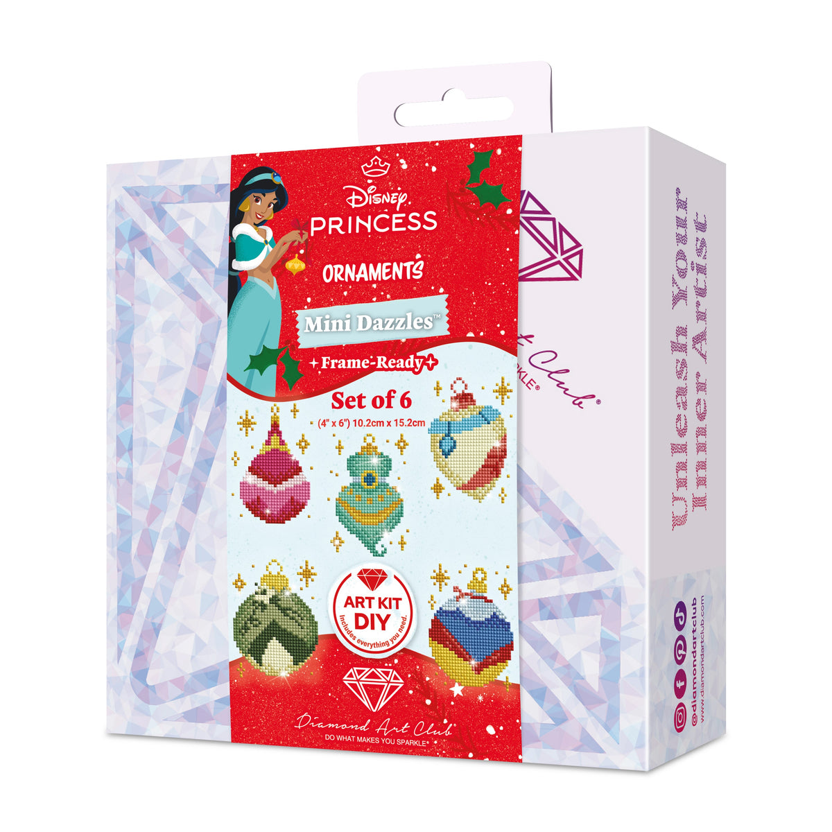 Diamond Painting Mini Dazzles™ - MD Disney Princess Ornament 4" x 6" (10.2cm x 15.2cm) / Square With 24 Colors Including 2 ABs and 22 Fairy Dust Diamonds / 4,173