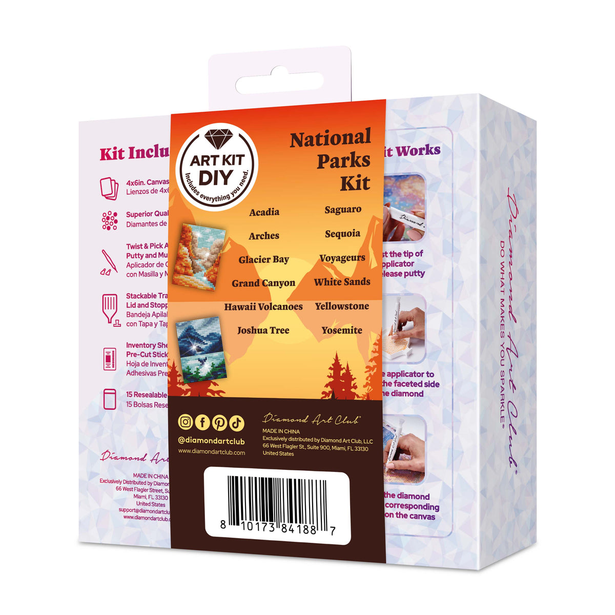 Diamond Painting Mini Dazzles™ - National Parks 4" x 6" (10.2cm x 15.2cm) / Square With 40 Colors Including 2 ABs and 1 Iridescent Diamond and 37 Fairy Dust Diamonds / 14,400