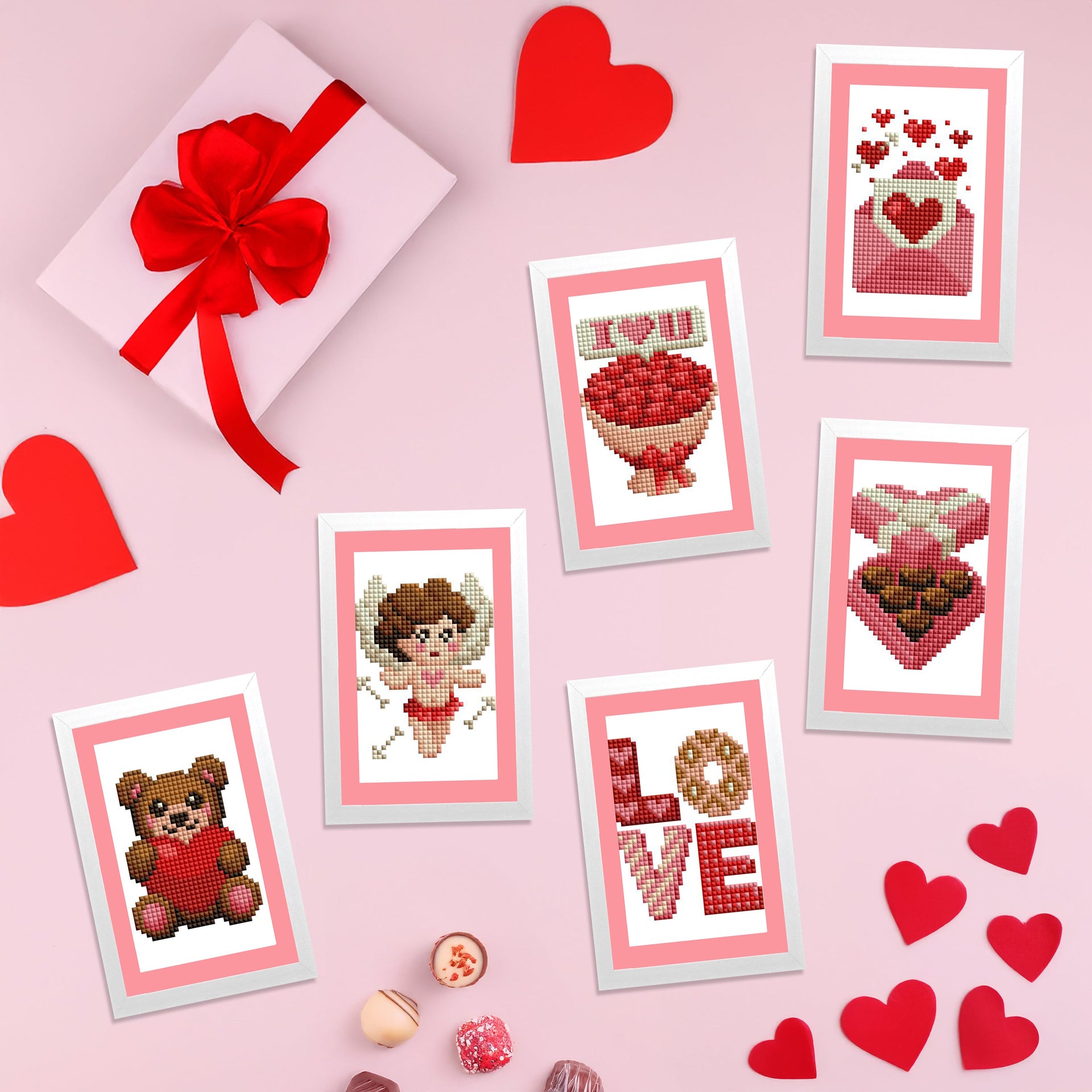 Diamond Painting Mini Dazzles™ - Radiant Love (Valentine's Day) 4" x 6" (10.2cm x 15.2cm) / Square With 17 Colors Including 1 AB and 16 Fairy Dust Diamonds / 4,942