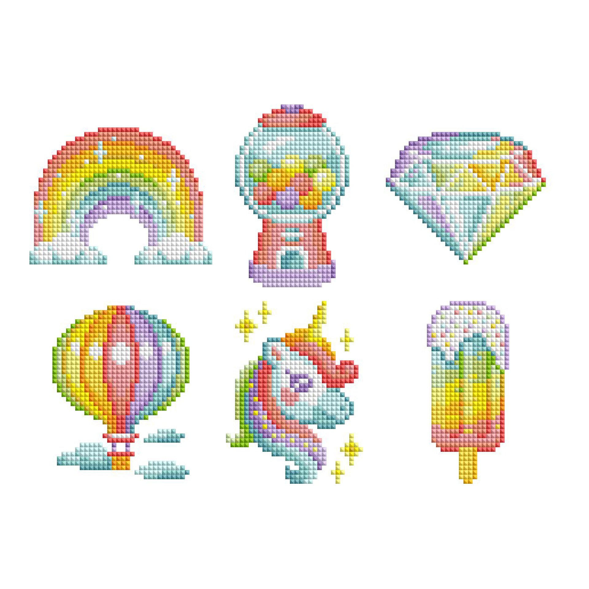 Diamond Painting Mini Dazzles™ - Rainbow 4" x 6" (10.2cm x 15.2cm) / Square With 19 Colors Including 1 AB and 18 Fairy Dust Diamonds / 4,217