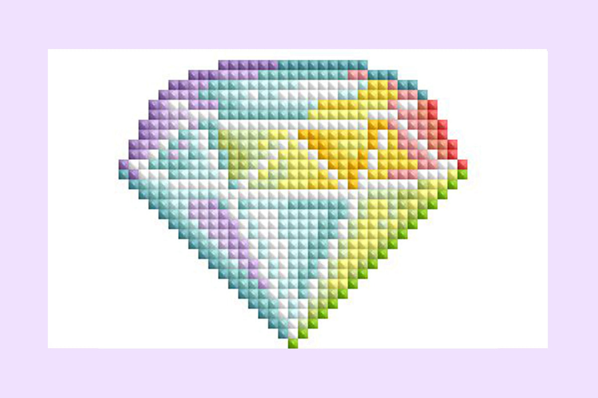 Diamond Painting Mini Dazzles™ - Rainbow 4" x 6" (10.2cm x 15.2cm) / Square With 19 Colors Including 1 AB and 18 Fairy Dust Diamonds / 4,217