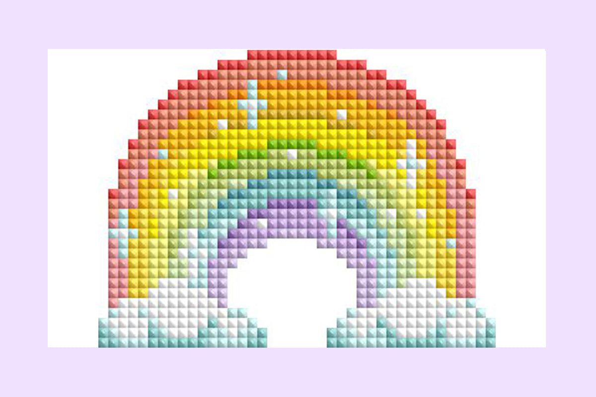 Diamond Painting Mini Dazzles™ - Rainbow 4" x 6" (10.2cm x 15.2cm) / Square With 19 Colors Including 1 AB and 18 Fairy Dust Diamonds / 4,217