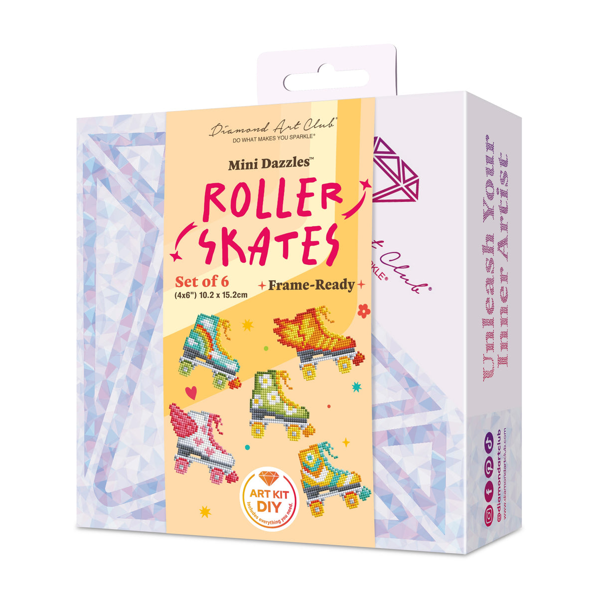 Diamond Painting Mini Dazzles™ - Roller Skates 4" x 6" (10.2cm x 15.2cm) / Square With 19 Colors Including 1 AB and 18 Fairy Dust Diamonds / 3,555