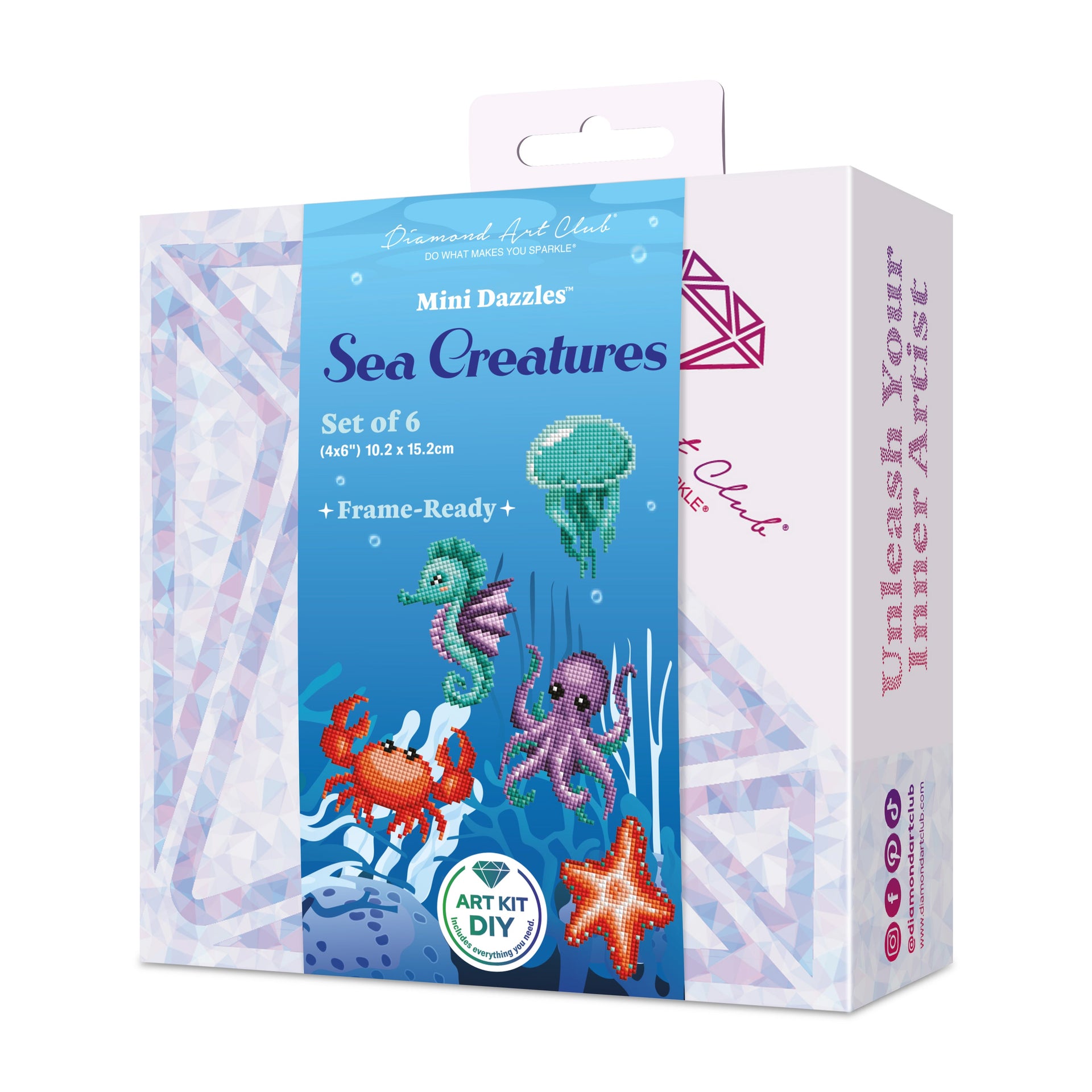 Diamond Painting Mini Dazzles™ - Sea Creatures 4" x 6" (10.2cm x 15.2cm) / Square With 18 Colors Including 18 Fairy Dust Diamonds / 3,650
