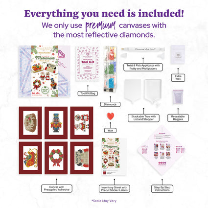 Diamond Painting Mini Dazzles™ - Season of Merriment 4" x 6" (10.2cm x 15.2cm) / Square With 20 Colors Including 2 ABs and 18 Fairy Dust Diamonds / 4,553