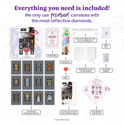 Diamond Painting Mini Dazzles™ - Star Wars 4" x 6" (10.2cm x 15.2cm) / Square With 29 Colors including 3 ABs and 26 Fairy Dust Diamonds / 14,400