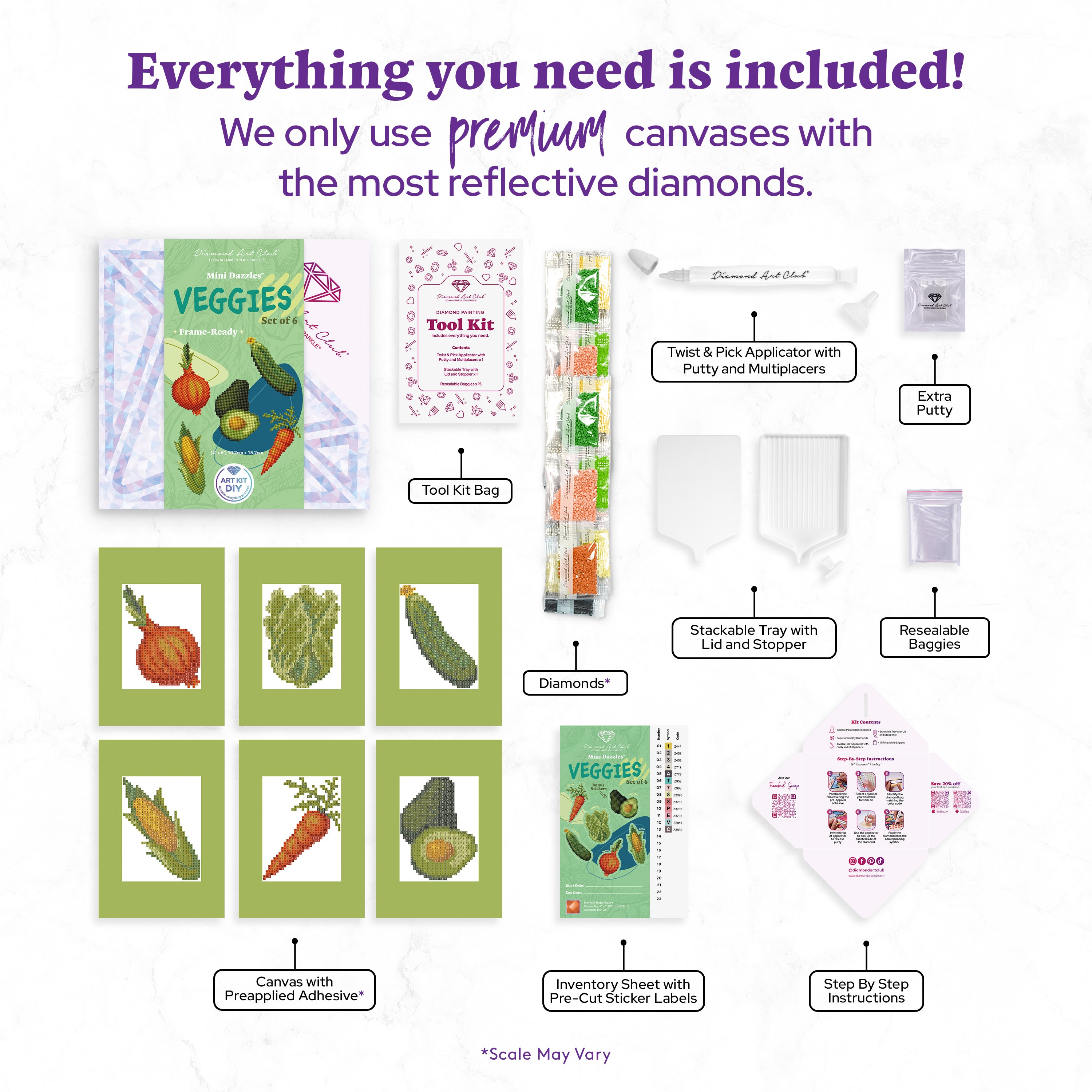 Mini Dazzles™ - Veggies – Diamond Art Club