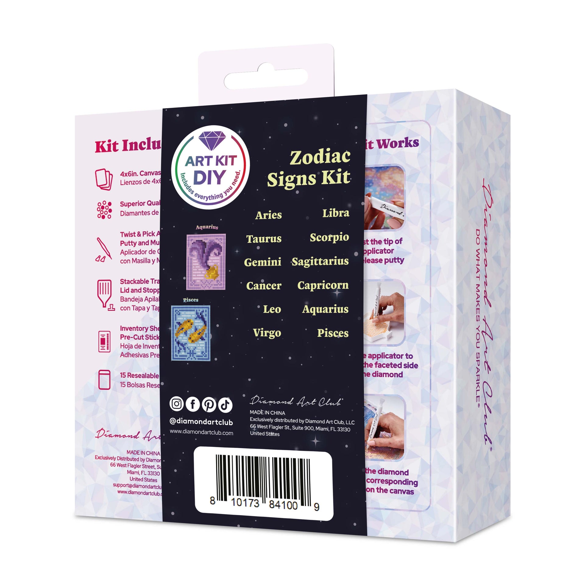 Diamond Painting Mini Dazzles™ - Zodiac Signs 4" x 6" (10.2cm x 15.2cm) / Square With 33 Colors Including 4 ABs and 1 Electro Diamond and 5 Iridescent Diamonds and 23 Fairy Dust Diamonds / 14,400